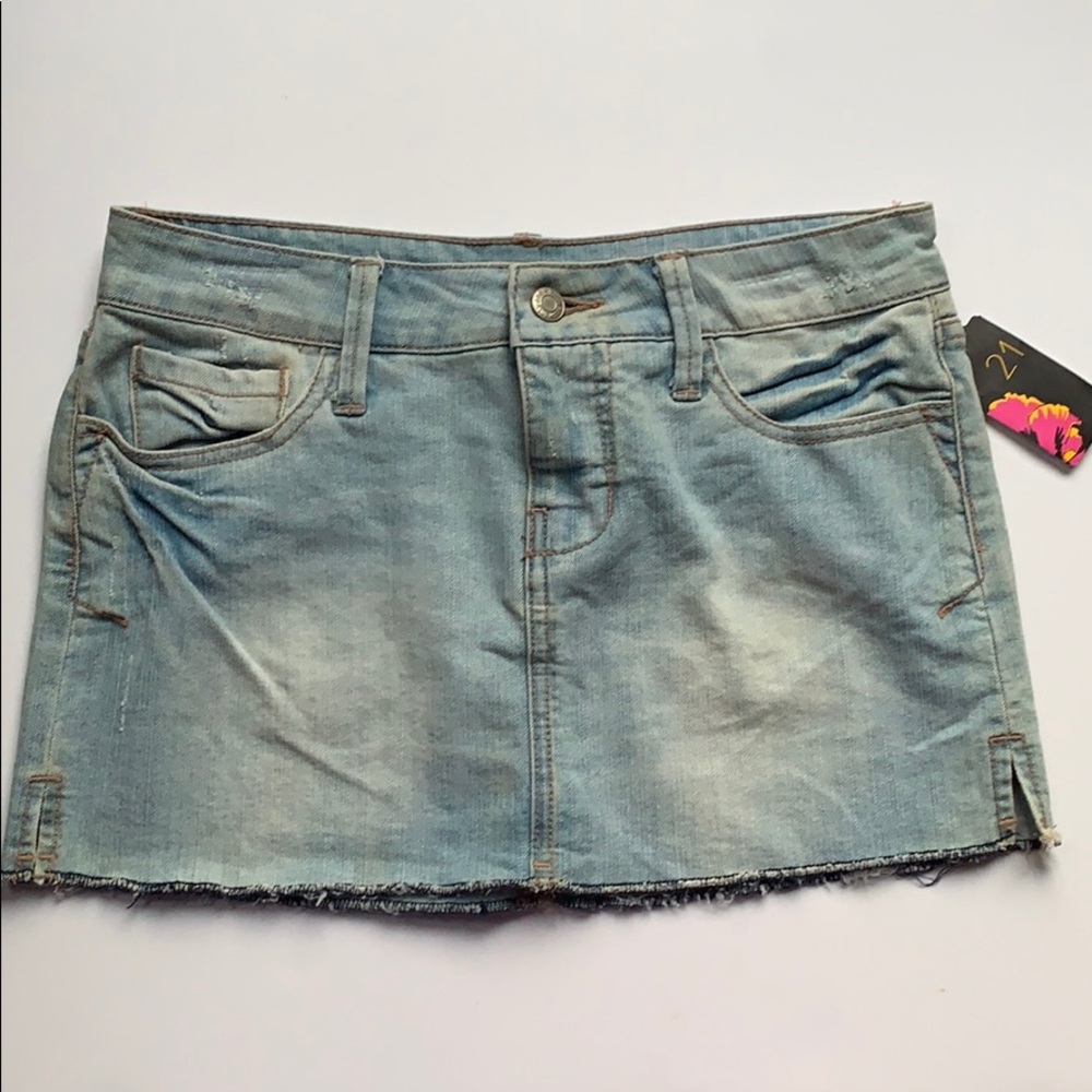 Soft Denim Light Blue Short Skirt, Low-Rise, NWT